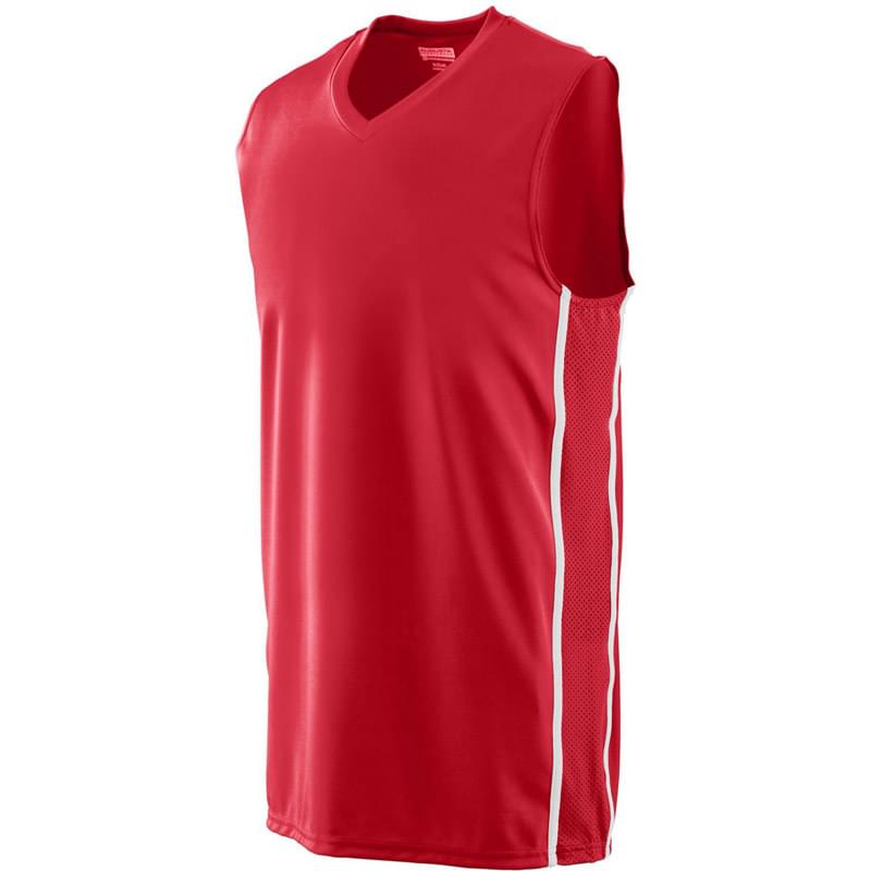 Adult Wicking Polyester Sleeveless Jersey with Mesh Inserts