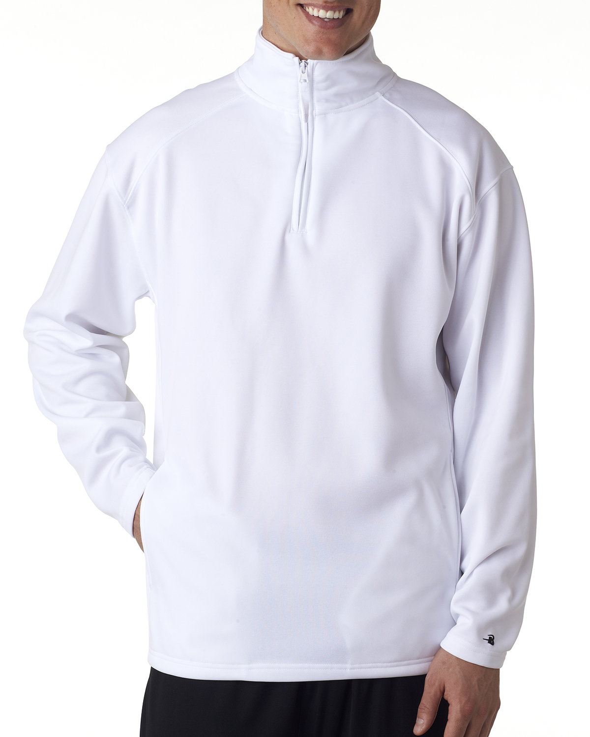 Adult Quarter-Zip Polyester Performance Fleece with Hem Bottom