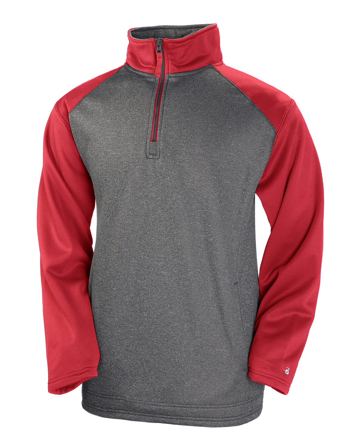 Adult Pro Heather Colorblock Quarter-Zip Fleece Pullover