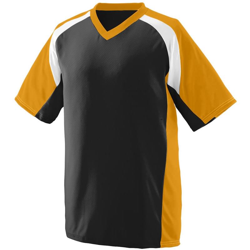 Youth Wicking Polyester V-Neck Short-Sleeve Jersey with Inserts