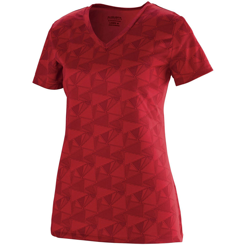 Ladies Wicking Printed Polyester Short-Sleeve T-Shirt