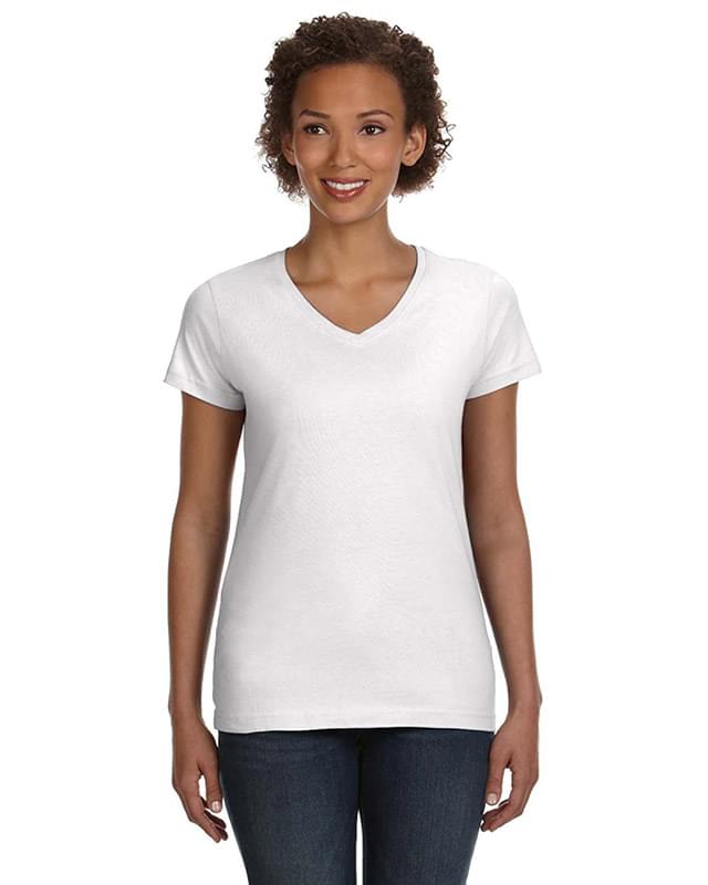 Ladies' V-Neck Fine Jersey T-Shirt