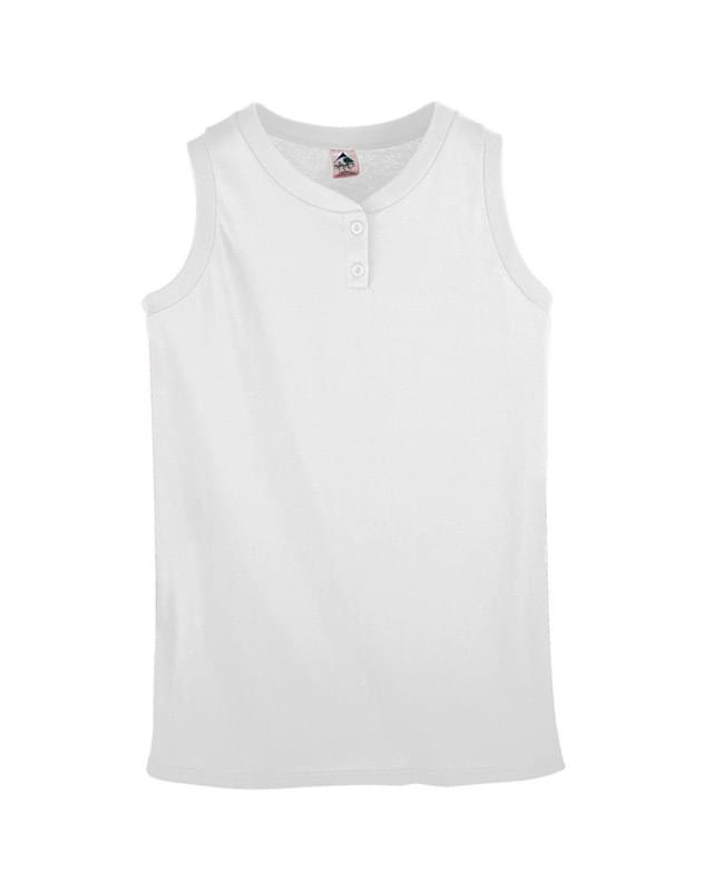 Girl's Sleeveless Two-Button Softball Jersey