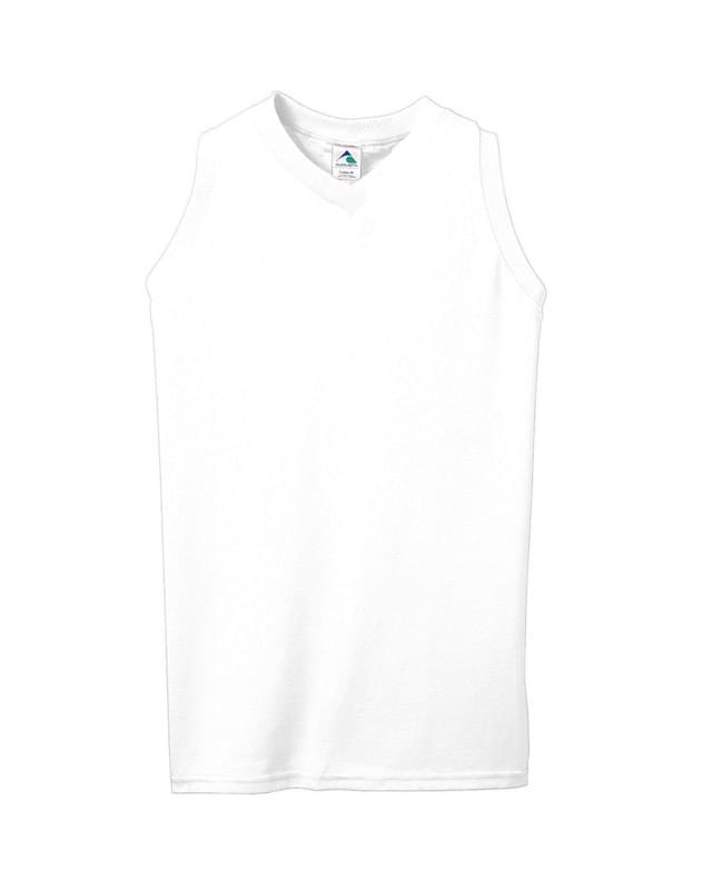 Girls' Sleeveless V-Neck Poly/Cotton Jersey