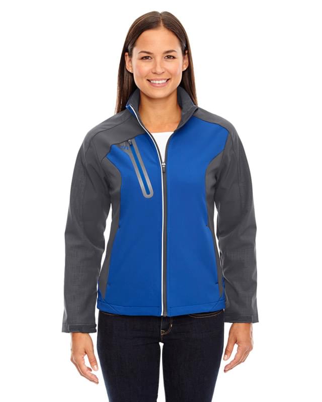 Ladies' Terrain Colorblock Soft Shell with Embossed Print