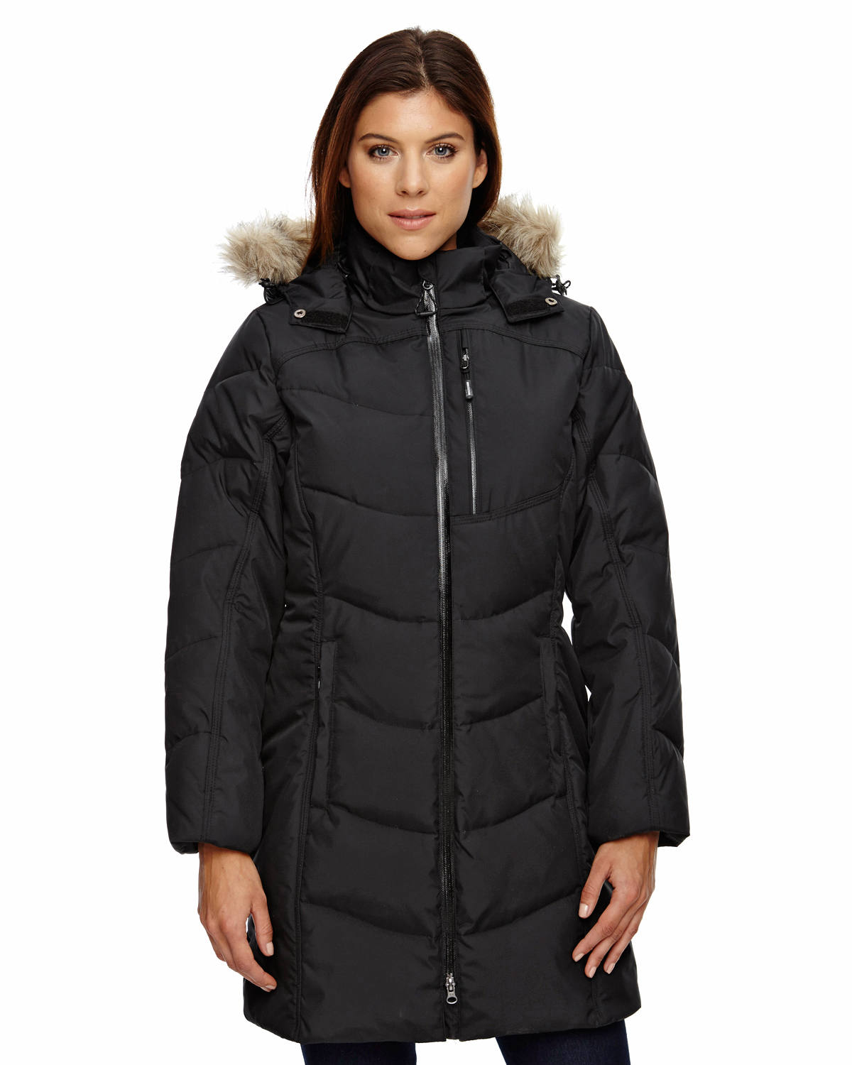 Ladies' Boreal Down Jacket with Faux Fur Trim