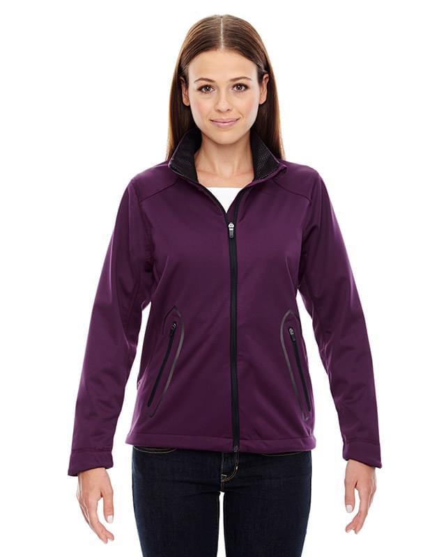 Ladies' Splice Three-Layer Light Bonded Soft Shell Jacket with Laser Welding