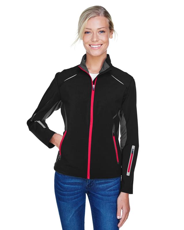 Ladies' Pursuit Three-Layer Light Bonded Hybrid Soft Shell Jacket with Laser Perforation