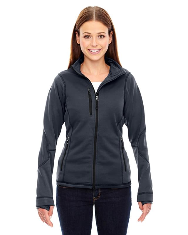 Ladies' Pulse Textured Bonded Fleece Jacket with Print