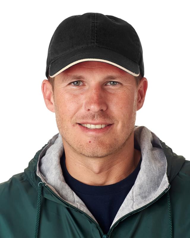 Adult Classic Cut Chino Cotton Twill Unstructured Sandwich Cap