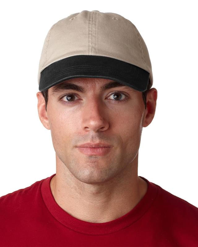 Adult Classic Cut Chino Cotton Twill Unstructured Two-Tone Cap