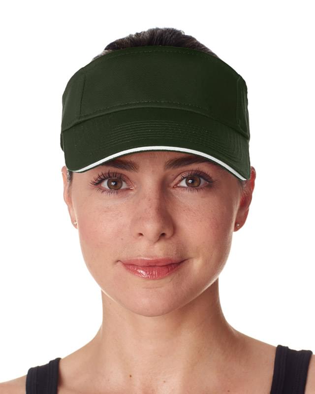 Adult Classic Cut Brushed Cotton Twill  Sandwich Visor