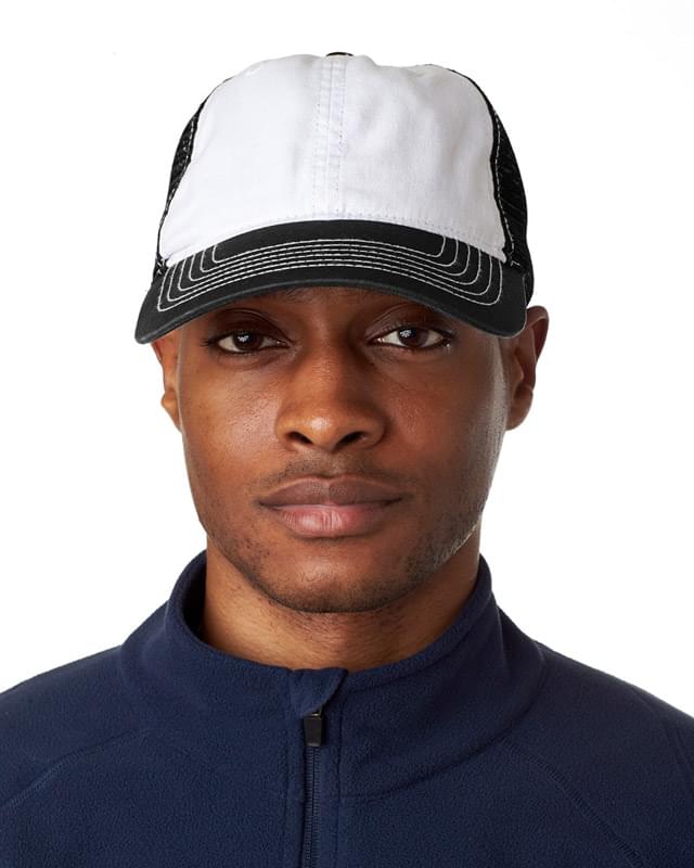 Adult Classic Cut Brushed Cotton Twill Unstructured  Trucker Cap