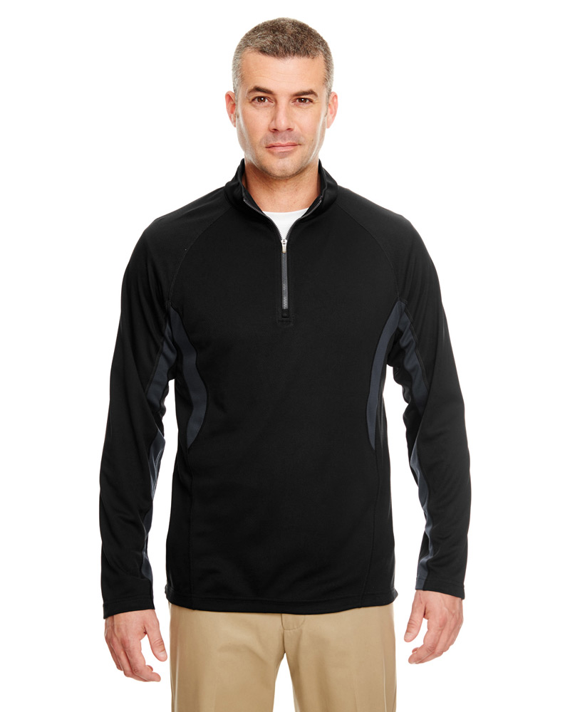 Adult Cool & Dry Colorblock Dimple Mesh Quarter-Zip Pullover