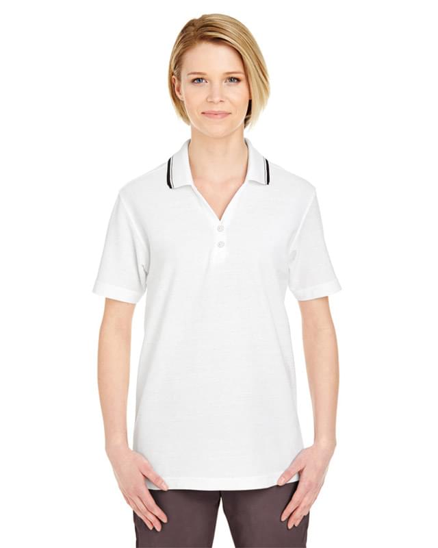 Ladies' Short-Sleeve Whisper Piqu Polo with Tipped Collar