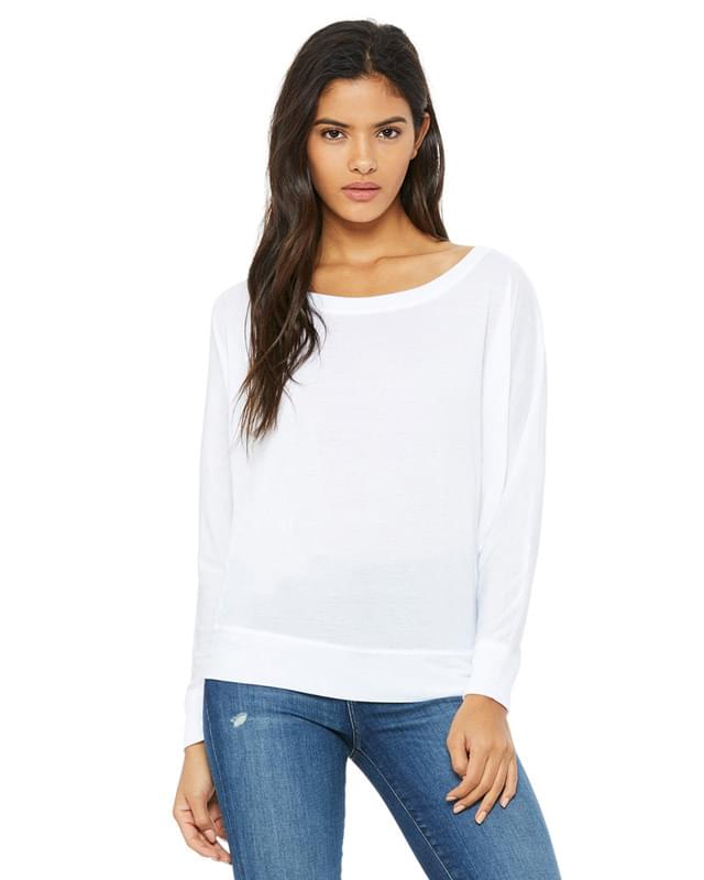 Ladies' Flowy Long-Sleeve Off Shoulder T-Shirt