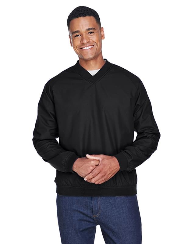 Adult Long-Sleeve Microfiber Crossover V-Neck Windshirt