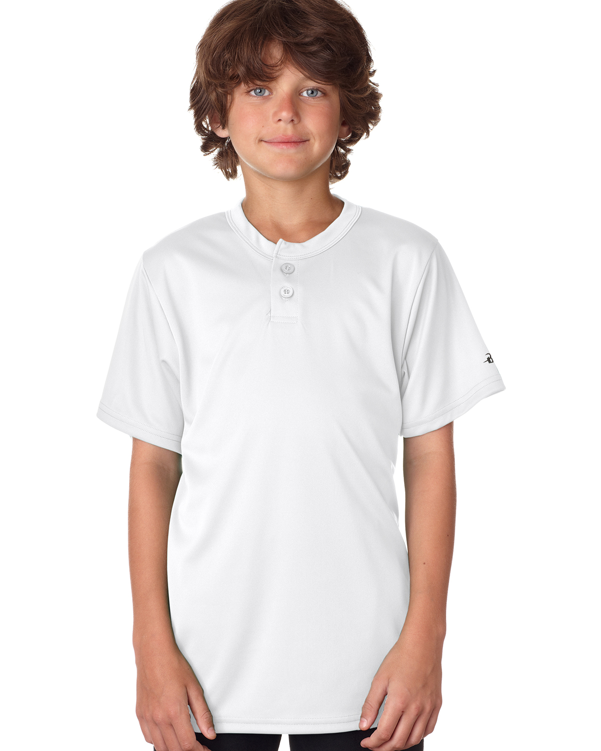 Youth Two-Button Performance Henley
