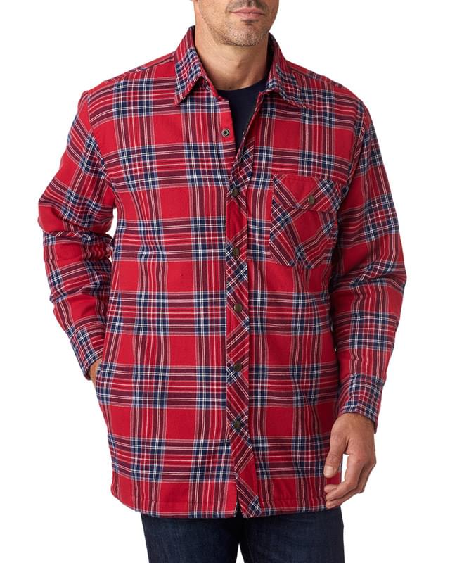 Men's Flannel Shirt Jacket with Quilt Lining