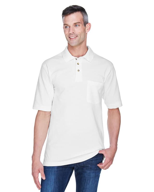 Adult 6 oz. Ringspun Cotton Piqu Short-Sleeve Pocket Polo