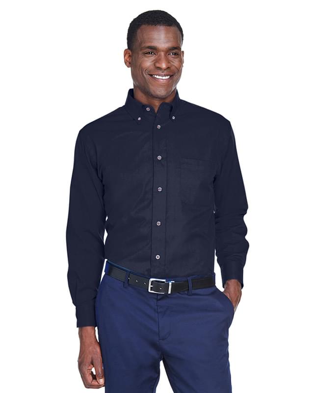Men's Tall Easy Blend Long-Sleeve Twill Shirt with Stain-Release