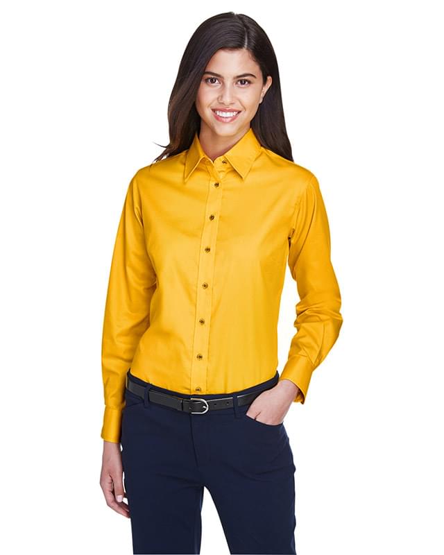 Ladies' Easy Blend Long-Sleeve Twill Shirt with Stain-Release