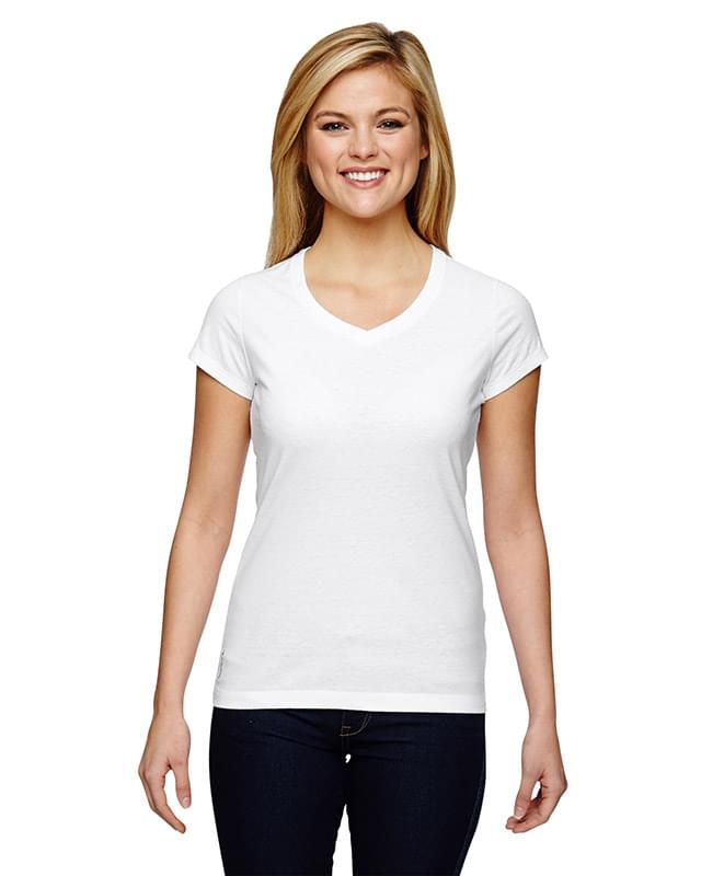 Ladies' Vapor Cotton Short-Sleeve V-Neck T-Shirt