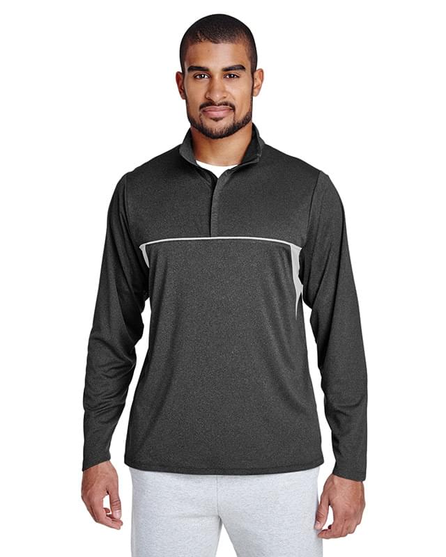 Men's Excel Mlange Interlock Performance Quarter-zip Top