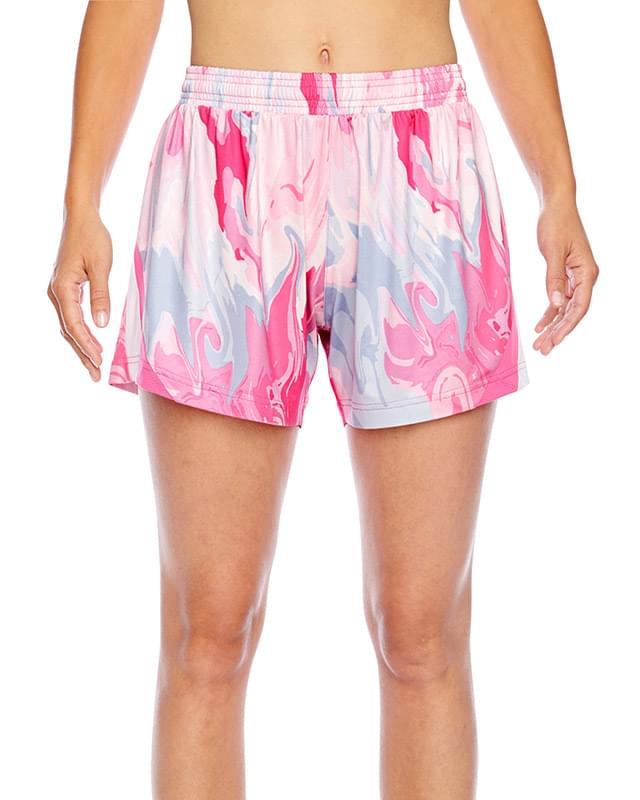 Ladies' Tournament Sublimated Pink Swirl Short